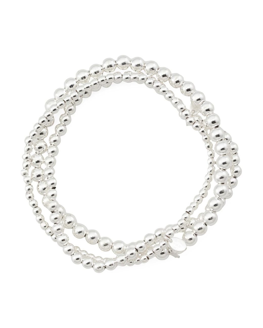 Tj Maxx White Plated Beaded Stretch Bracelets For