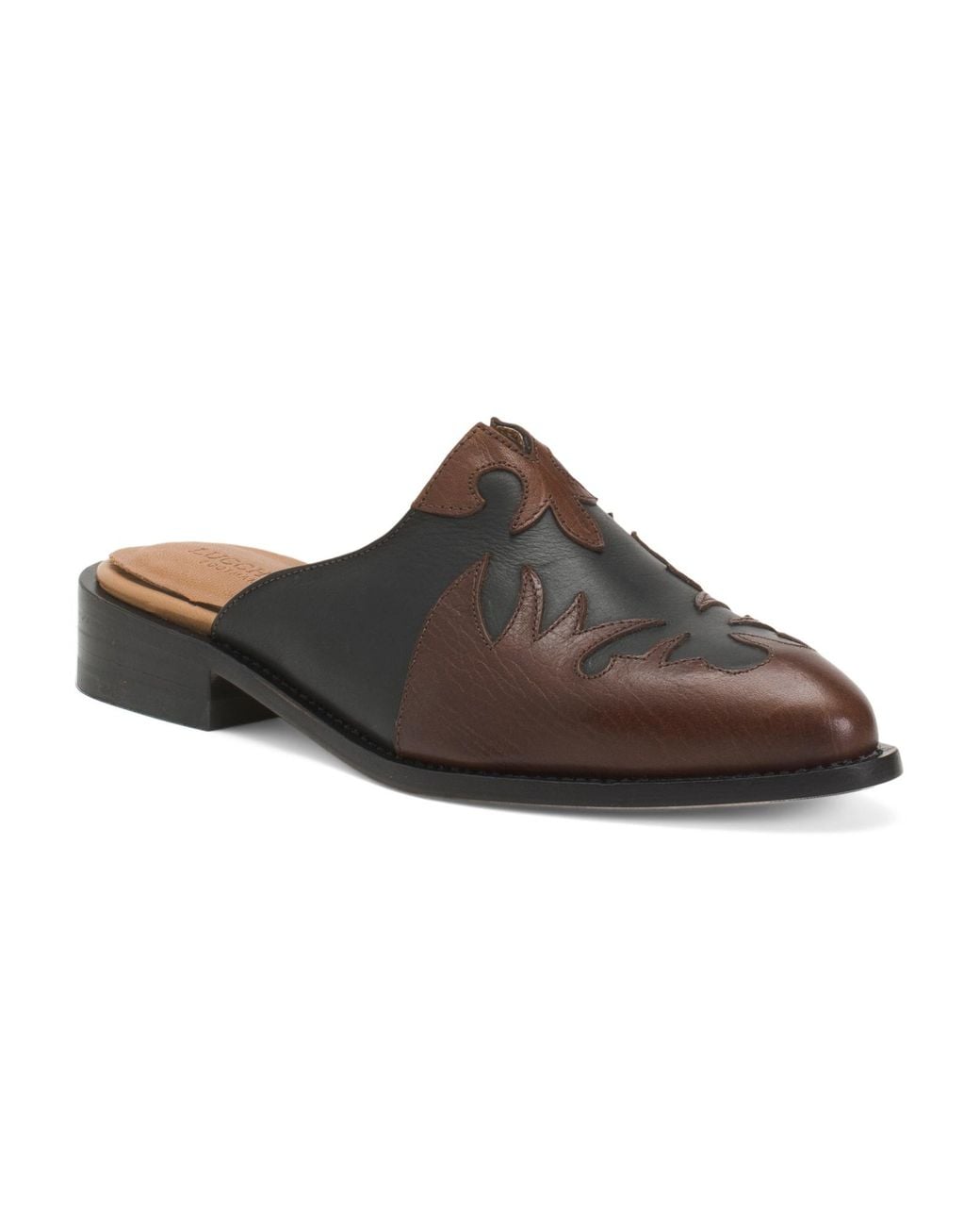Tj Maxx Brown Leather Overlay Mules For