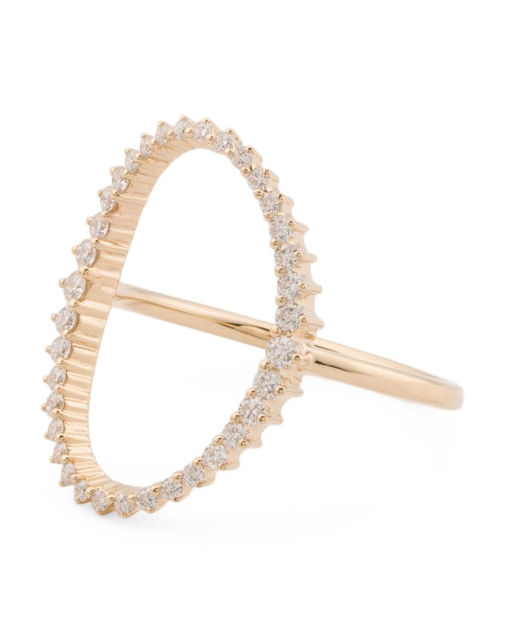 Graduated Slit TJ Maxx 14Kt Graduated Diamond Oval Ring, Diamond in Metallic | Lyst