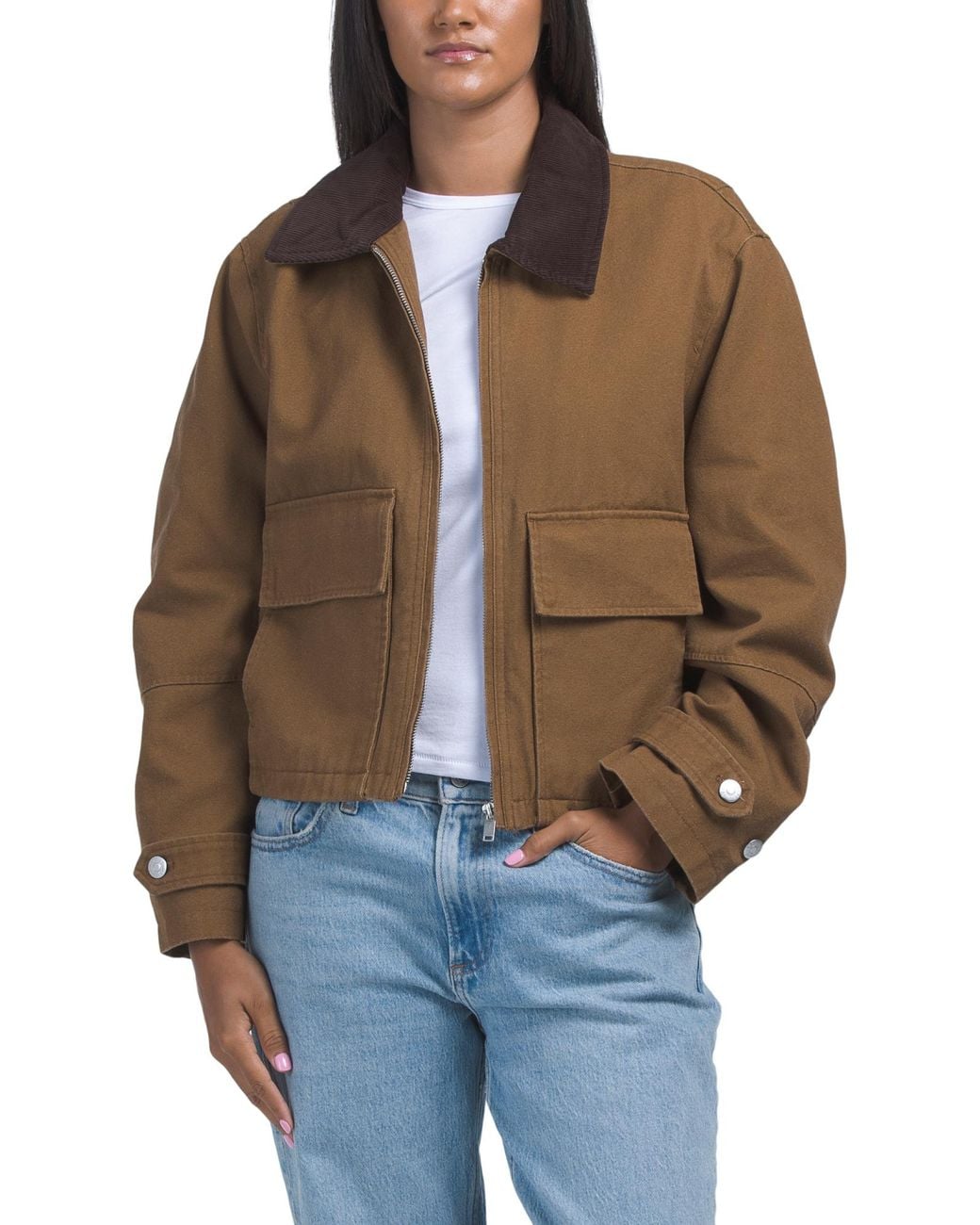 Tj Maxx Blue Cotton Canvas Lined Jacket, Cotton/Polyester