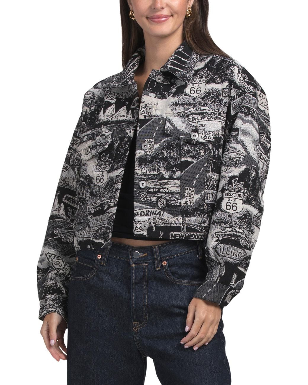 Tj Maxx Gray Amaris Jacket, Cotton/Polyester
