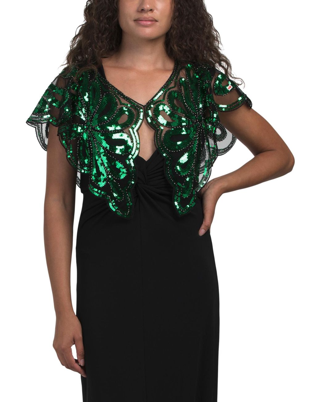 Tj Maxx Green Evening Capelet For Polyester