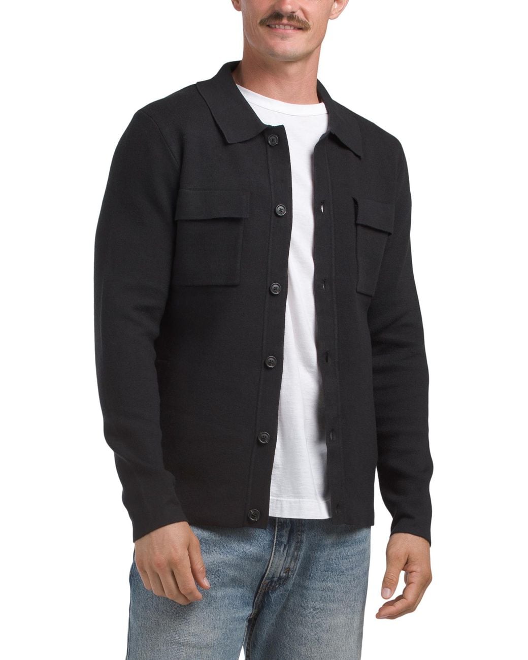 Tj Maxx Blue Button Down Layering Sweater For Nylon/Polyester/Rayon for men