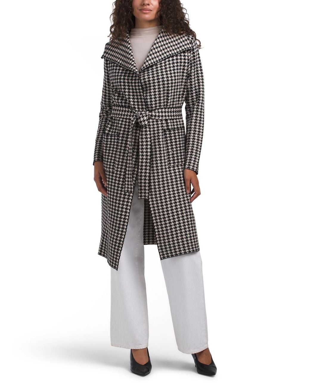 Tj Maxx Gray Dark Belt Duster Jacket, Nylon/Polyester/Rayon