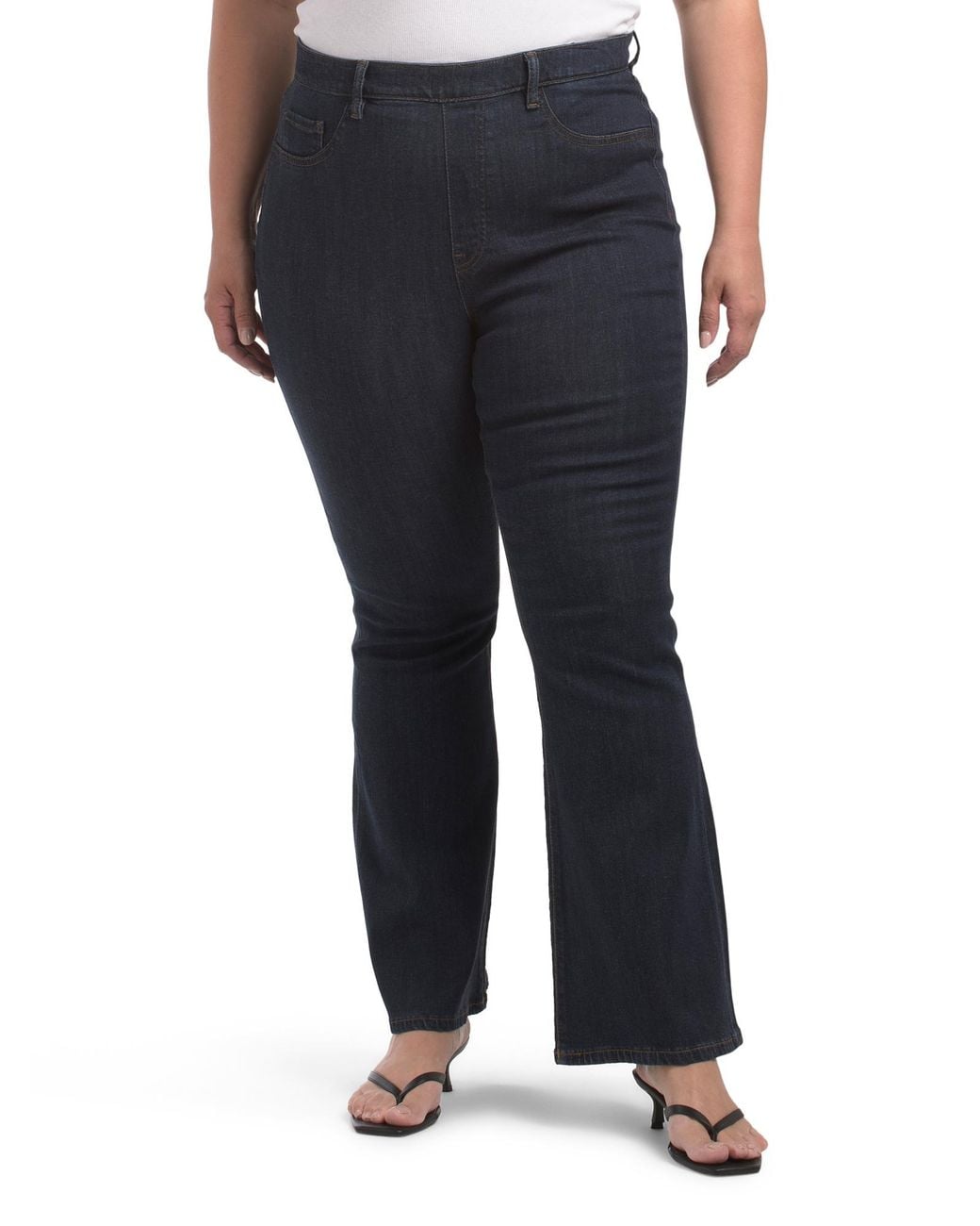 Tj Maxx Black Plus Pull On Stretch Flare Jeans For