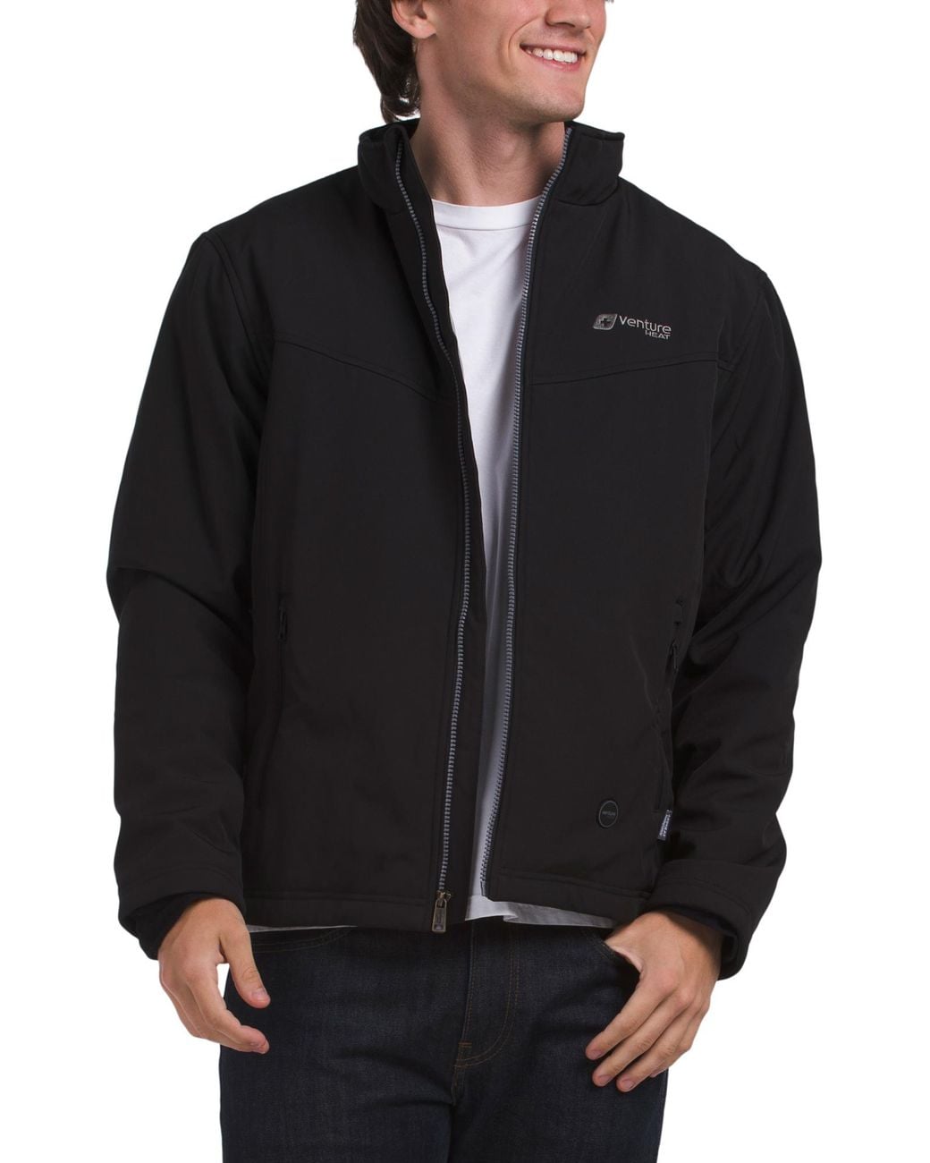 Tj Maxx Black Heated Softshell Jacket, Spandex/Polyester for men