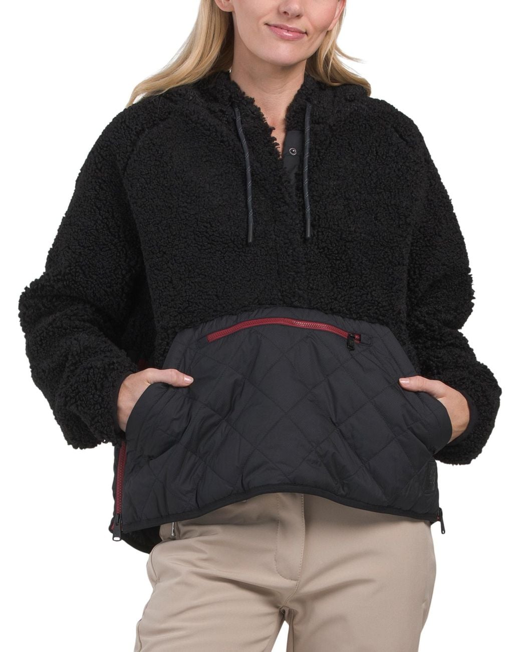 Tj Maxx Black Alpine Pullover Jacket For Polyester