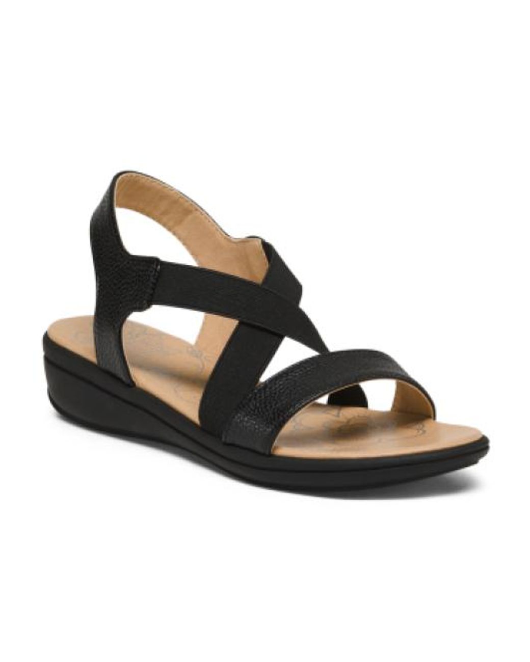 Tj Maxx Synthetic Comfort Stretch Sandals In Black Lyst