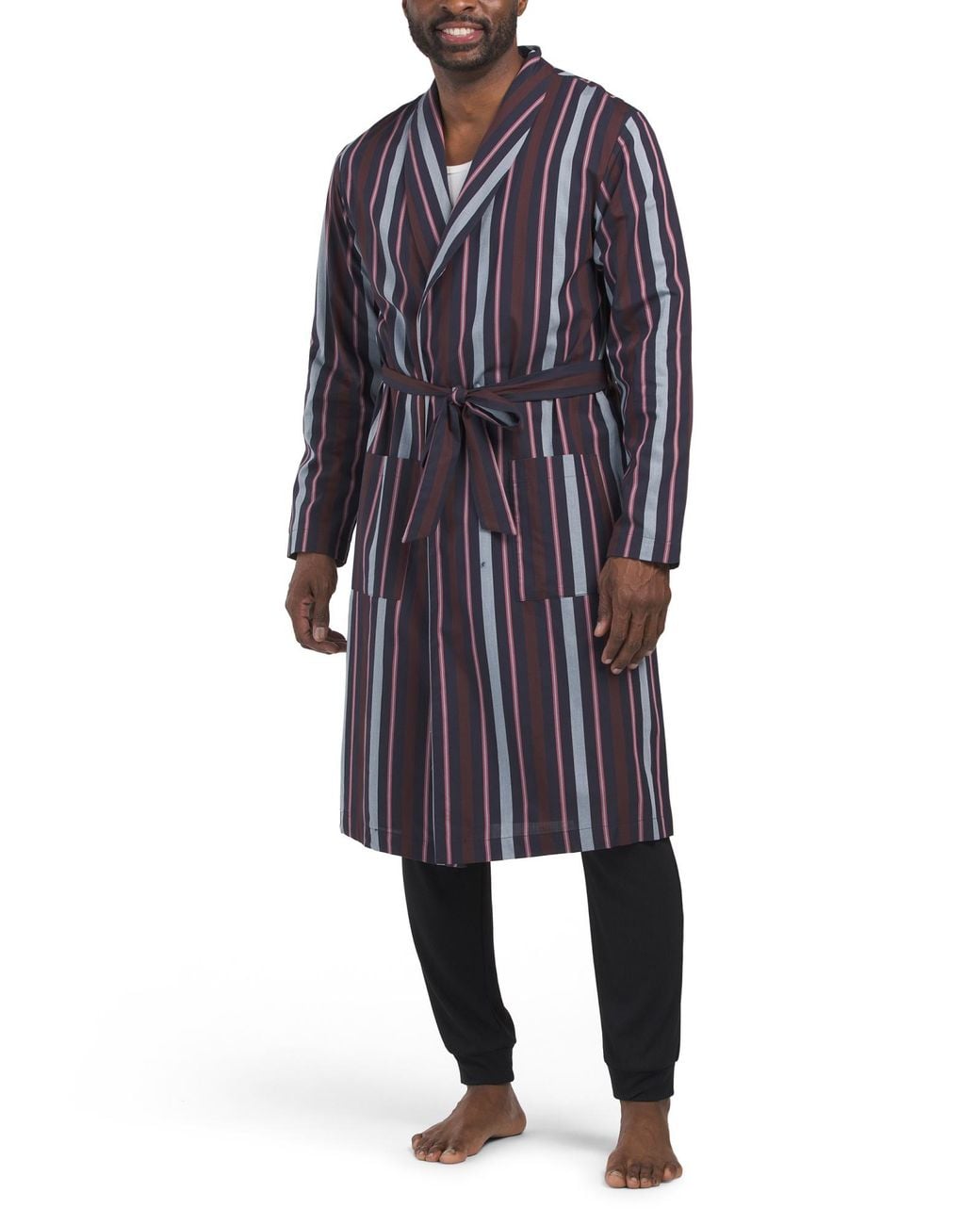 Knit Robe Patterns TJ Maxx Night And Day Cotton Shawl Collar Striped Robe For in Blue for ...
