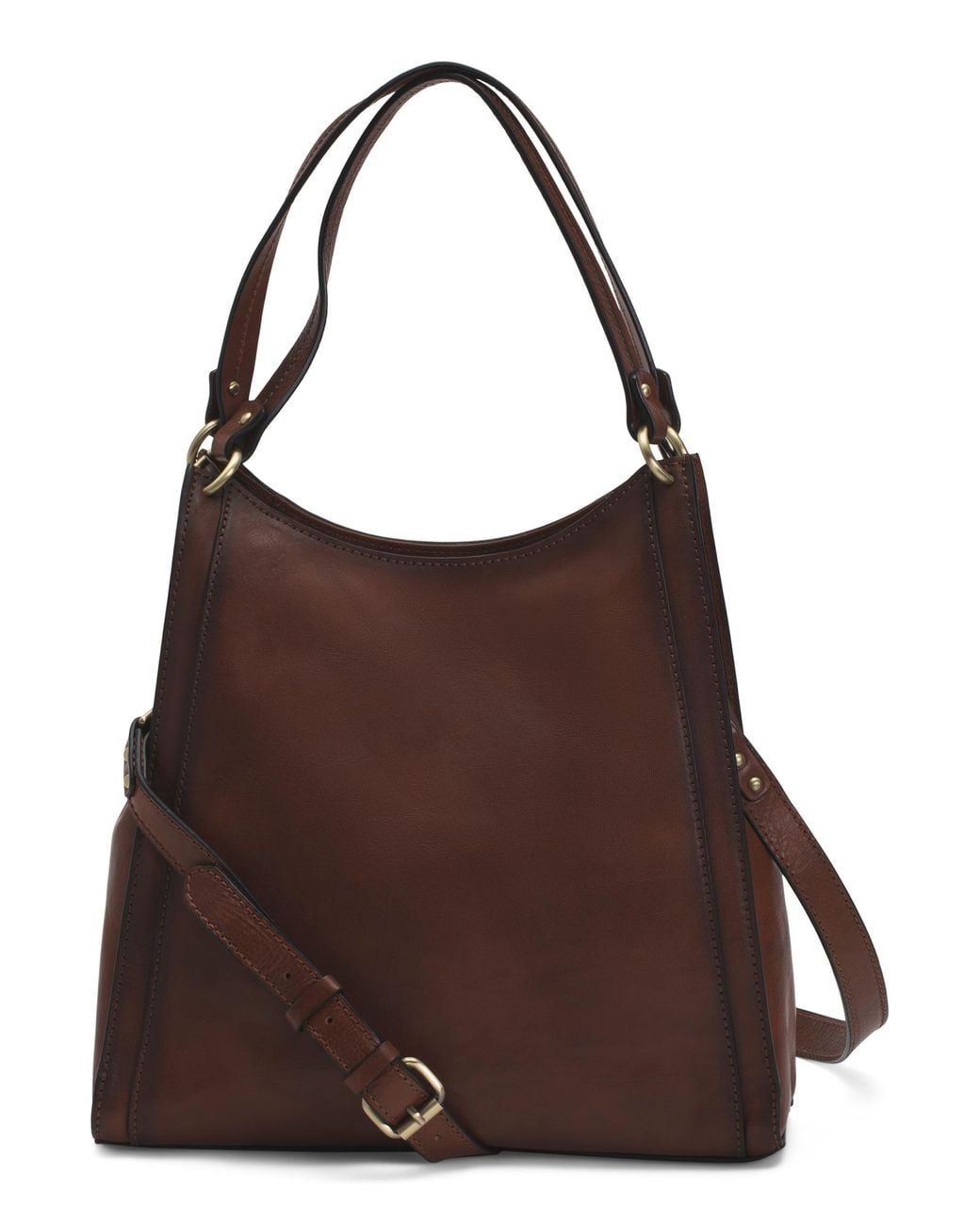 Tj Maxx Brown Leather Four Post Tote, Leather