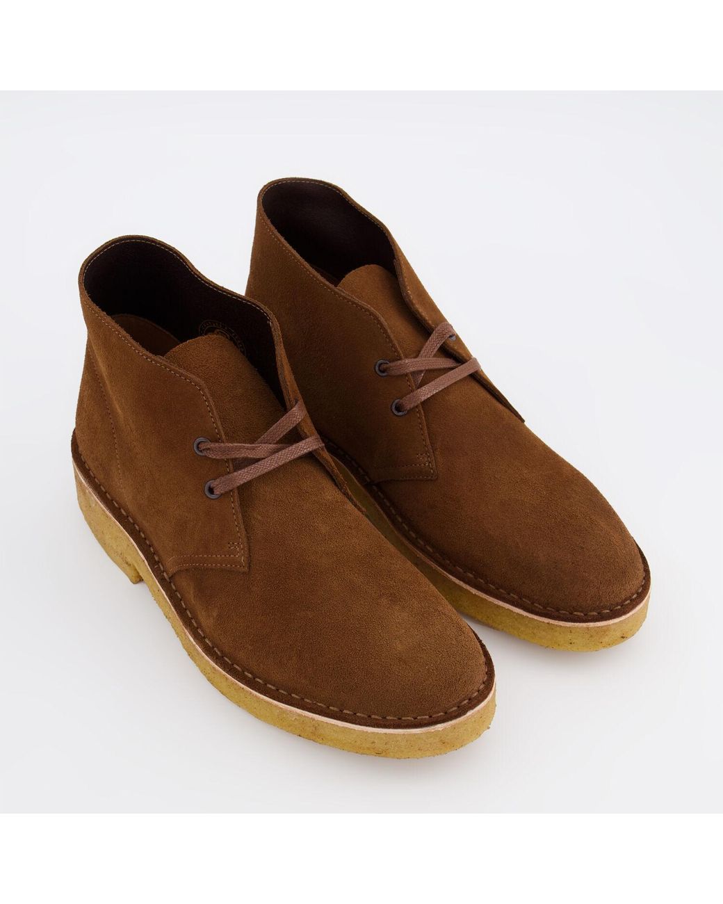 clarks desert boots cola suede sale