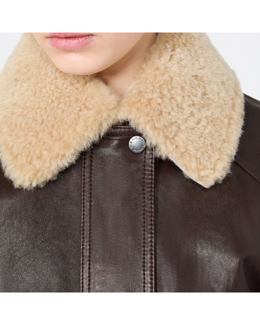 Weekend by Maxmara Brown Weekend Calata Leather Jacket