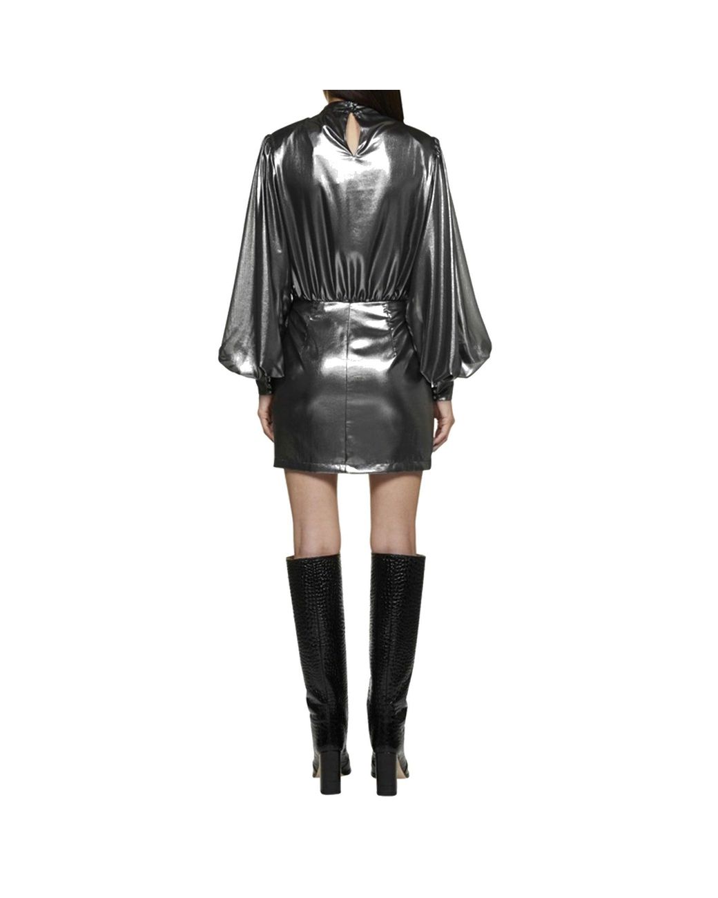 Blanca Vita Black Abelia Laminated Mini Dress