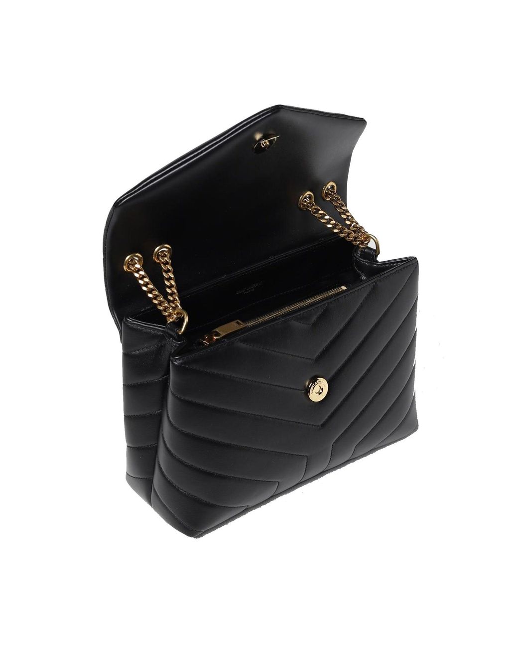 Saint Laurent Black Loulou Leather Bag