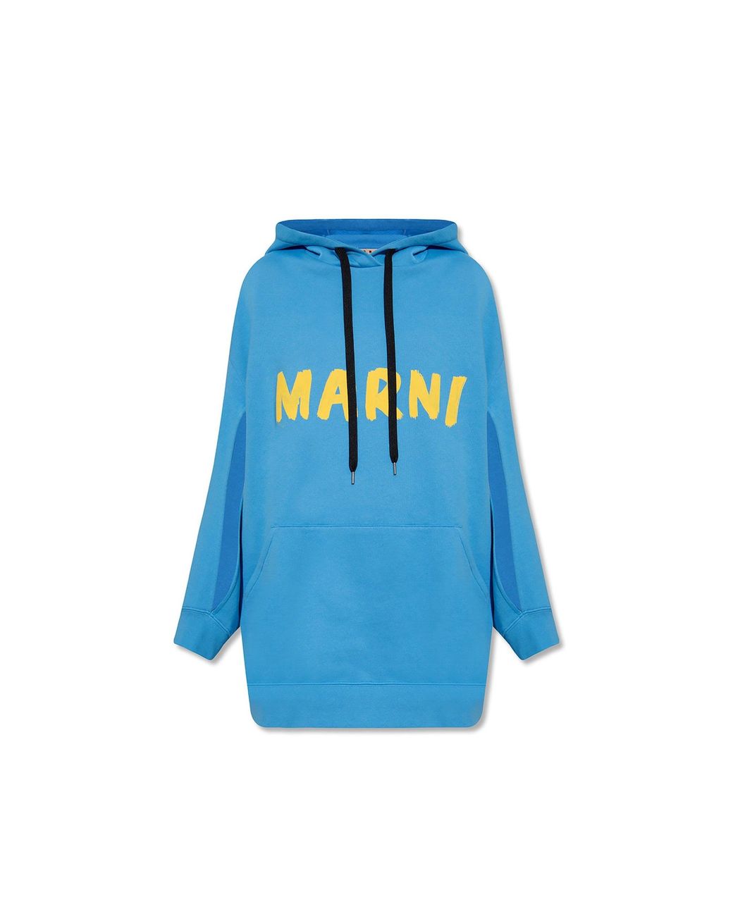 Marni Blue Oversize Hooded Sweatshirt