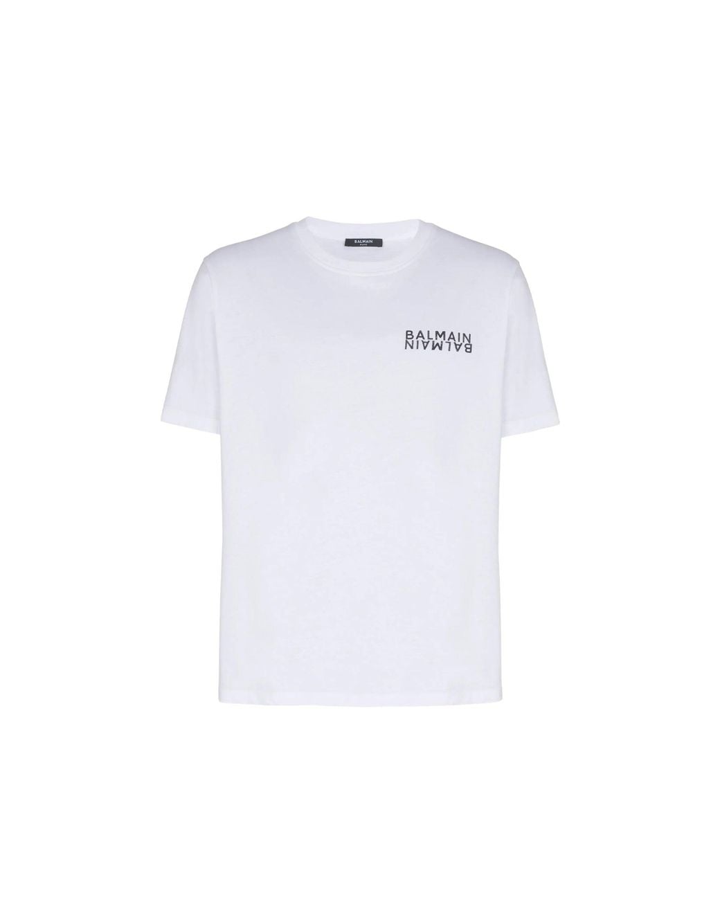 Balmain White Logo-Print T-Shirt for men