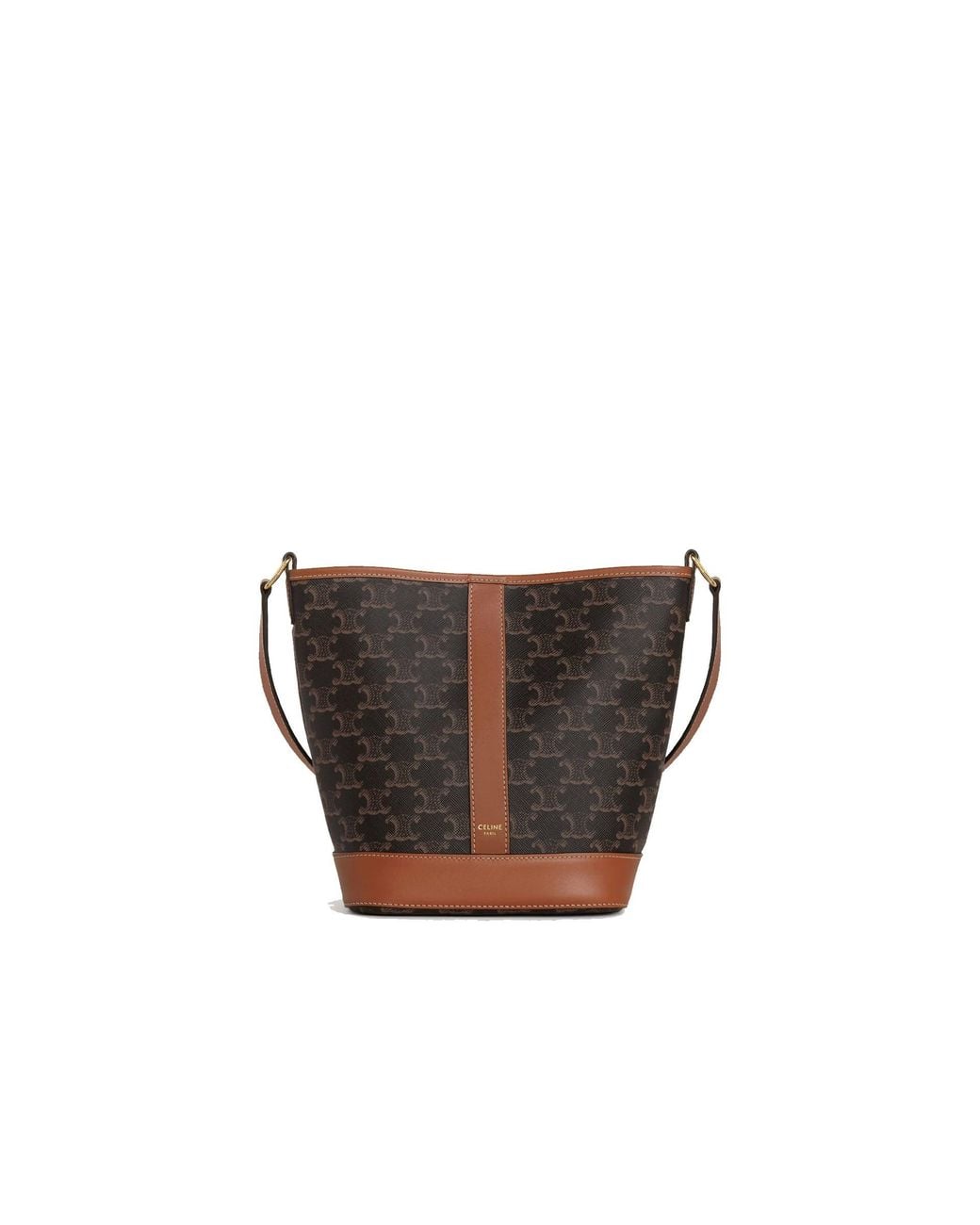 Céline Brown Small Triomphe Bucket Bag