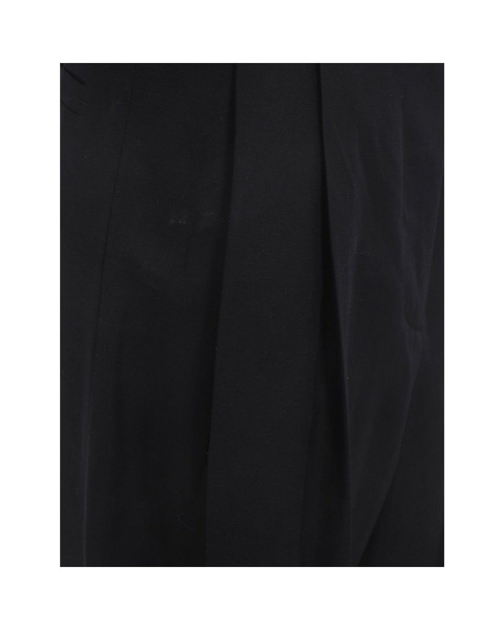 Ferragamo Black Silk And Linen Pants