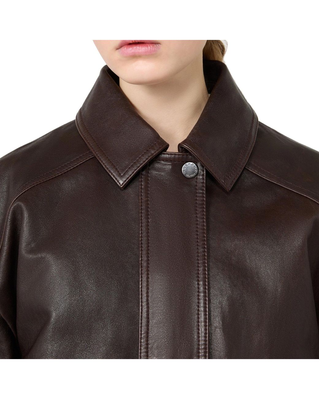 Weekend by Maxmara Brown Weekend Calata Leather Jacket
