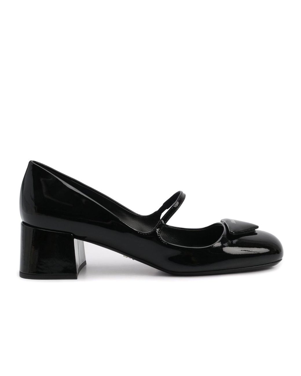 Prada Leather Mary Jane Pumps in Black | Lyst