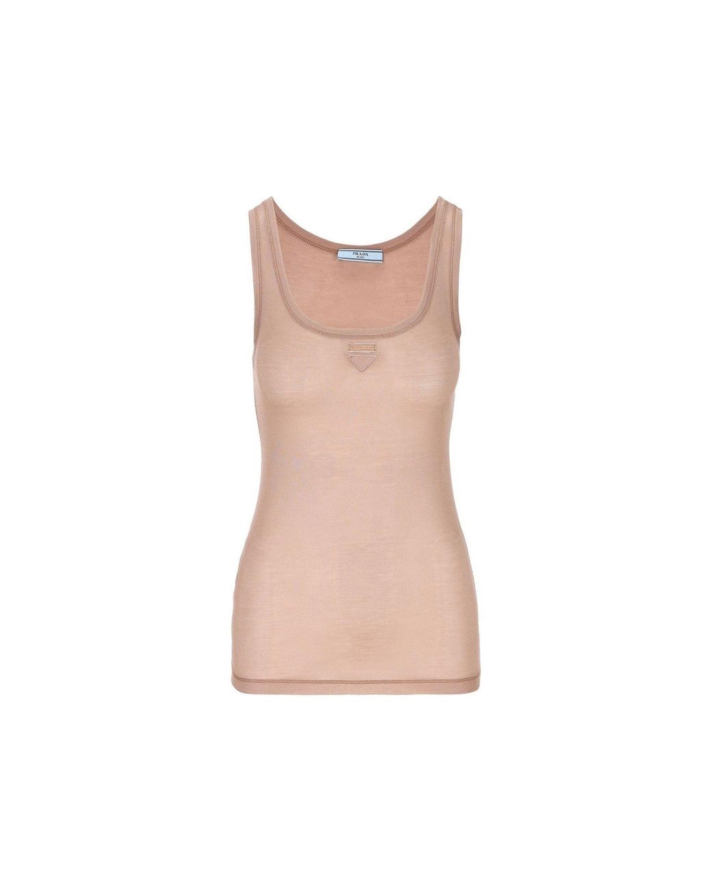 Prada Pink Sleeveless Logo Top
