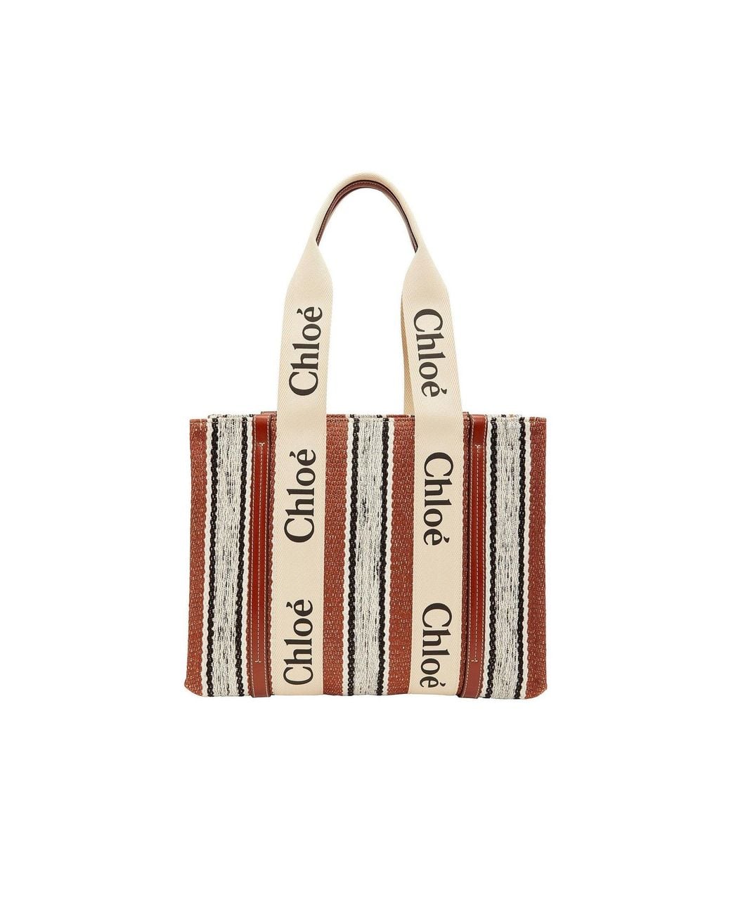 Chloé Black Chloe Medium Woody Tote Bag Linen