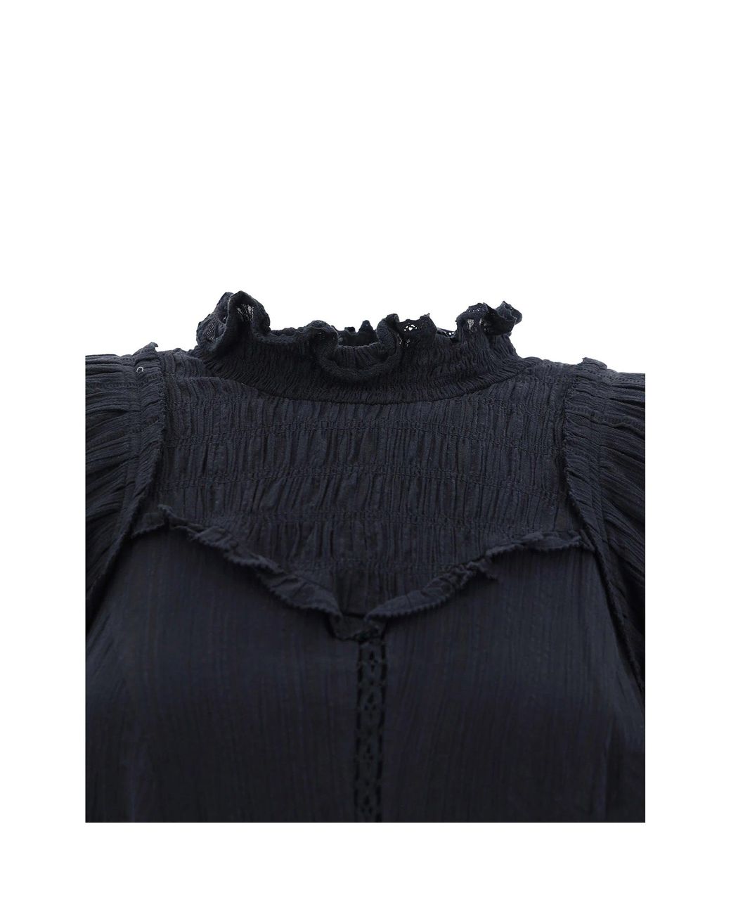 Isabel Marant Black Isma Dress With All-Over Perforated Floral Motif