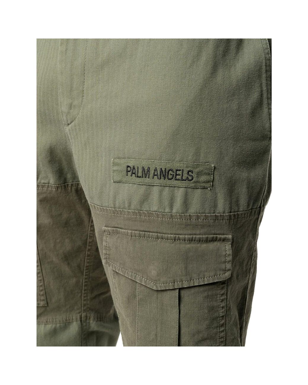 Palm Angels Green Cotton Trousers for men