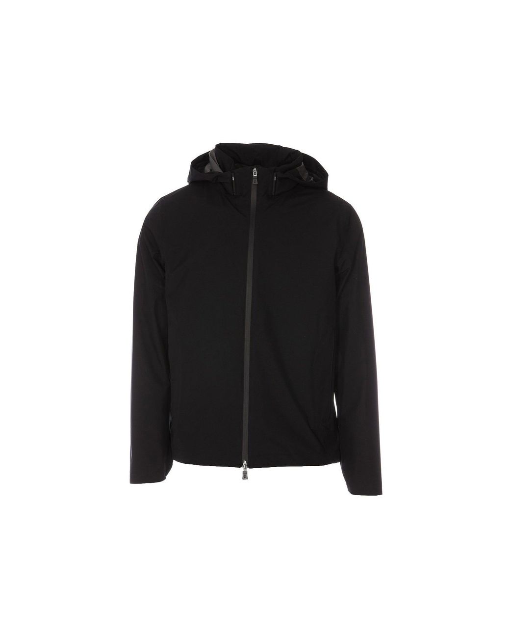 Herno Black Casual Hooded Jacket for men