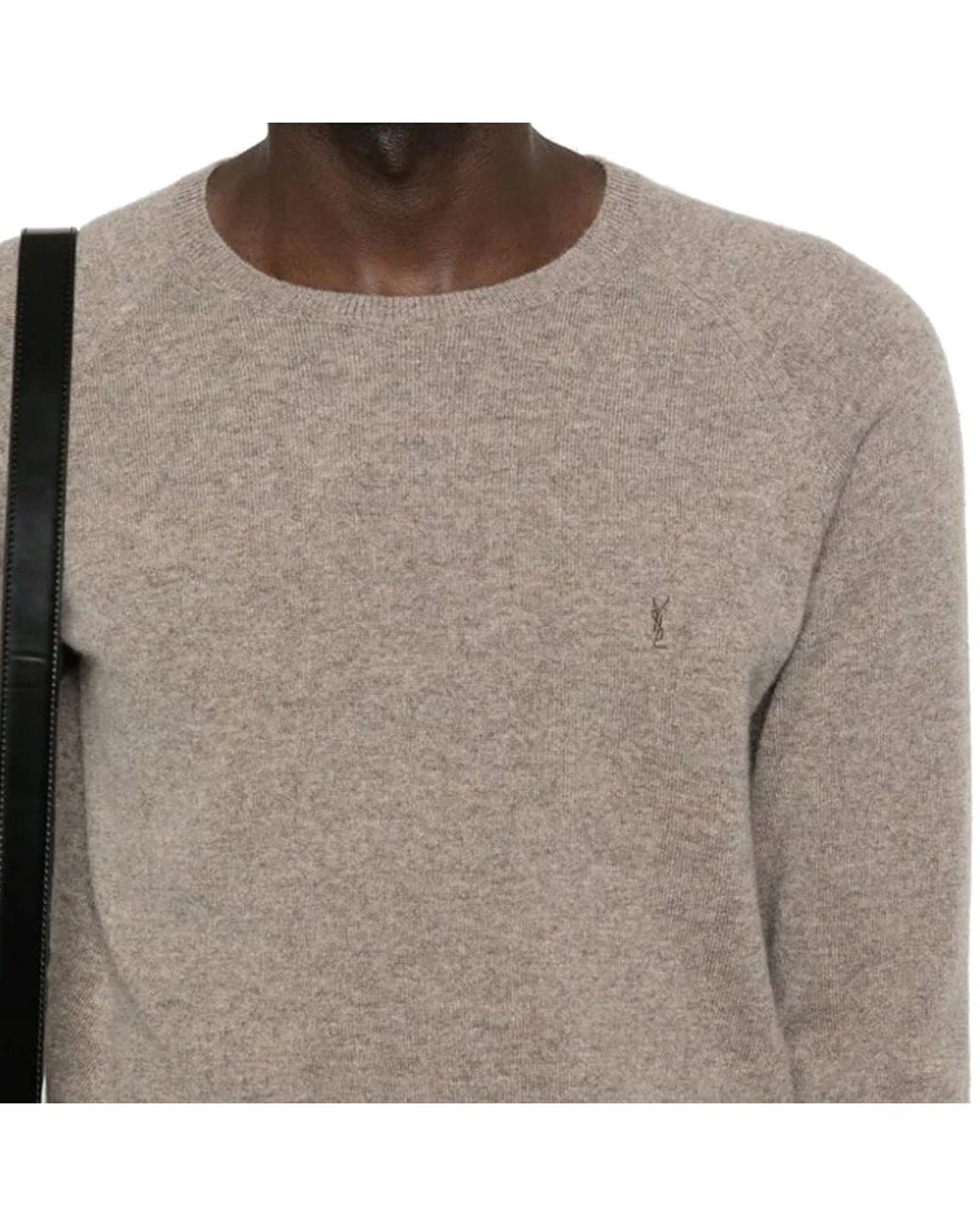 Saint Laurent Brown Cassandre C Mere Sweater for men