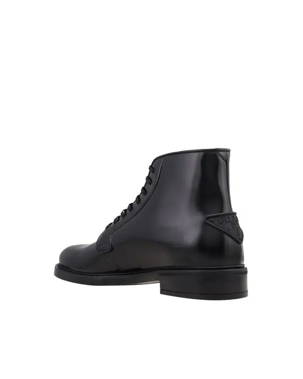 Prada Leder Schnürstiefel in Black für Herren