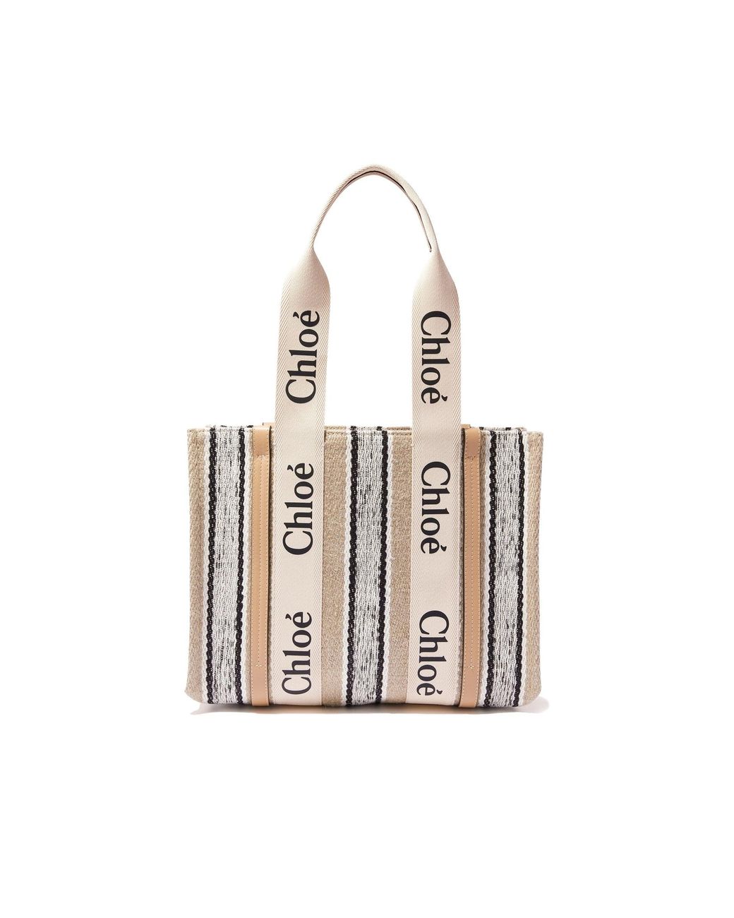 Chloé White Chloé Woody Medium Tote Bag
