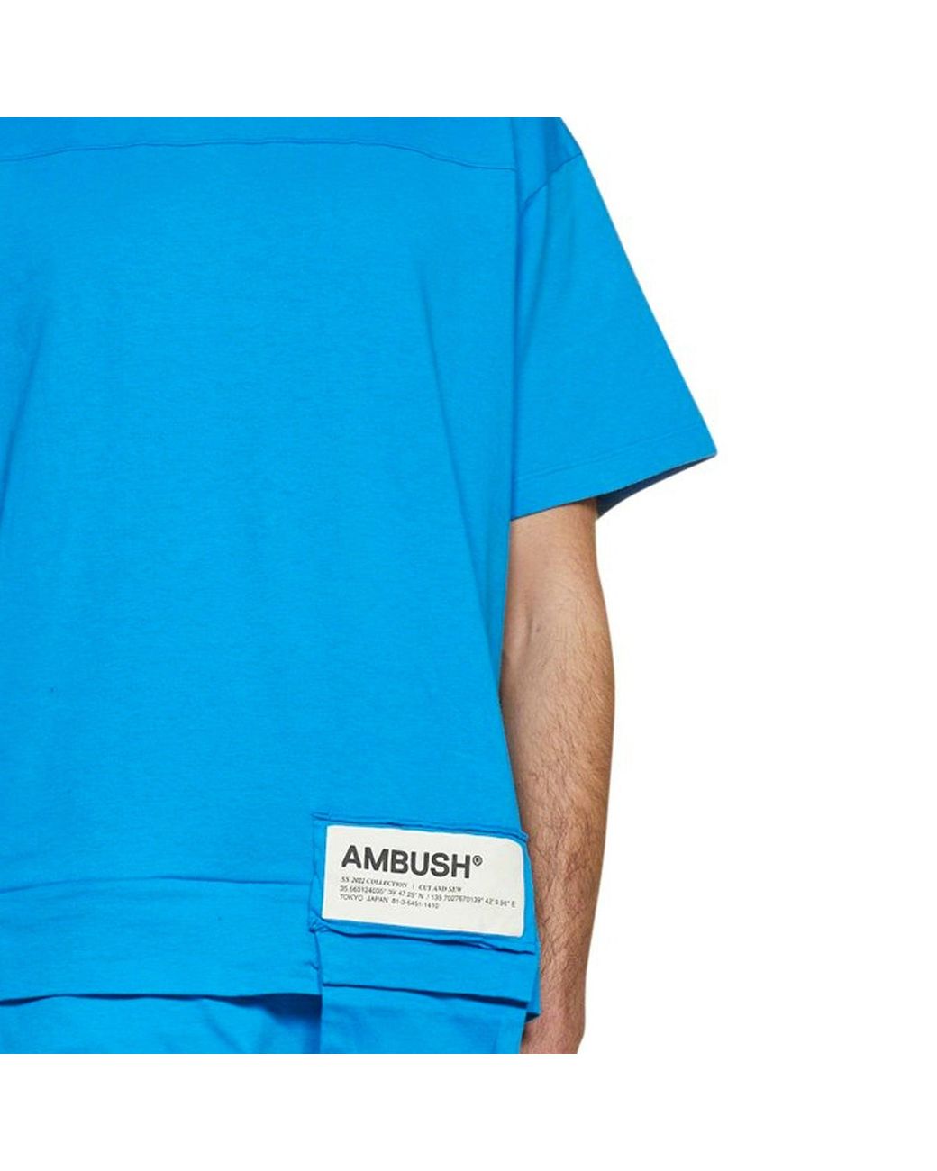 Ambush Blue Cotton Logo T-Shirt for men