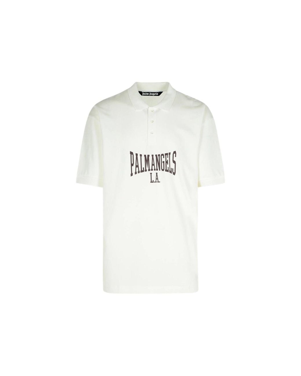 Palm Angels White College Logo Polo for men
