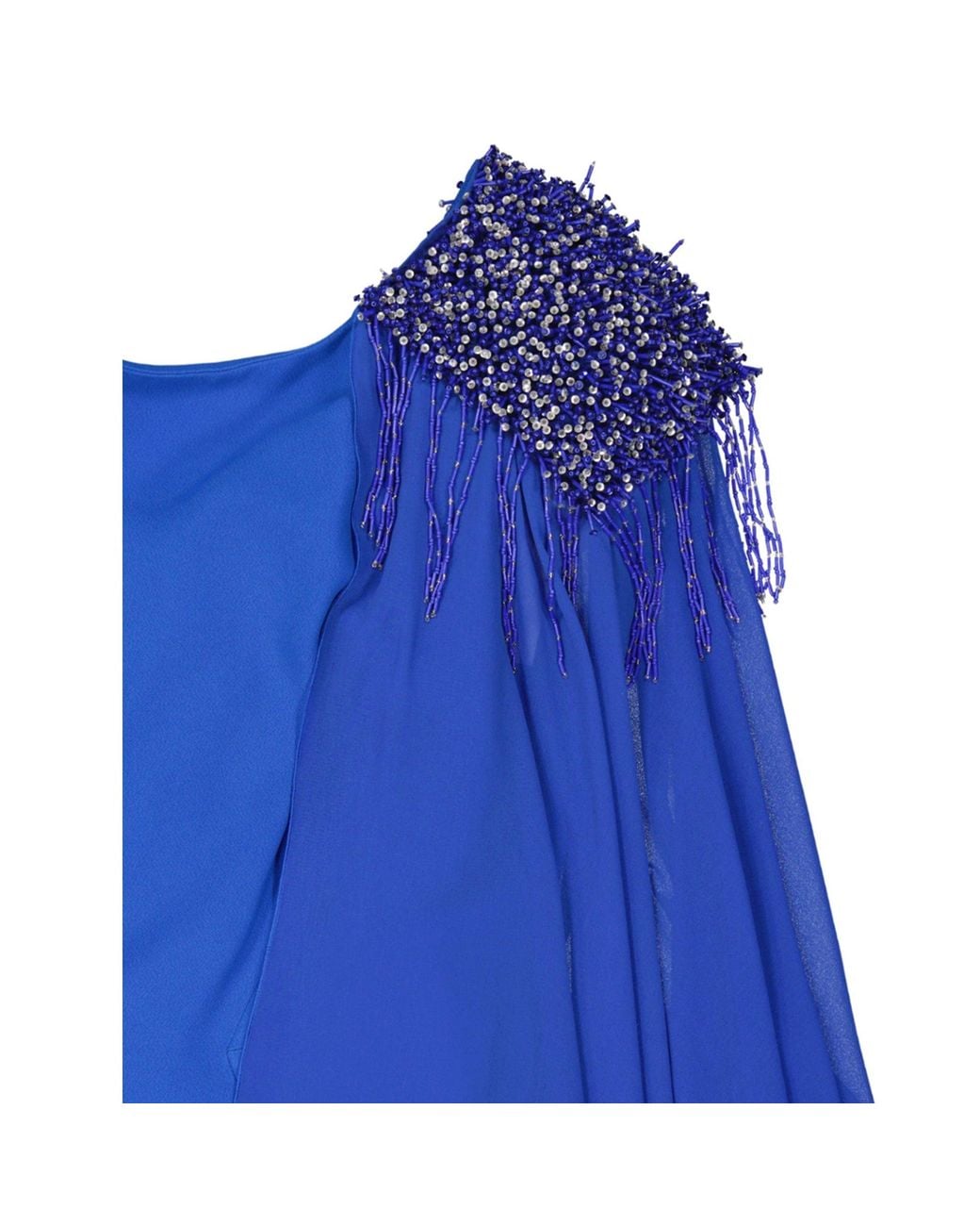Ivan Montesi Blue Beaded Shoulders Dress