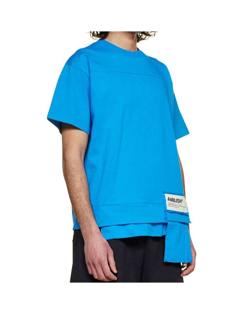 Ambush Blue Cotton Logo T-Shirt for men
