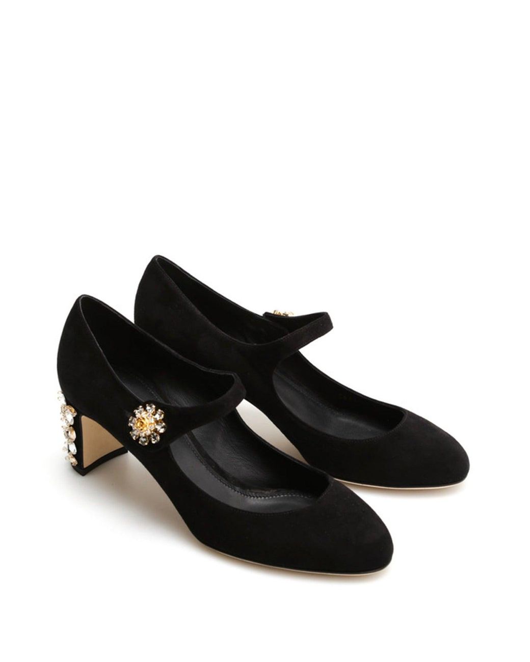 Dolce u0026 Gabbana Mary Jane Suede Pumps in Black | Lyst