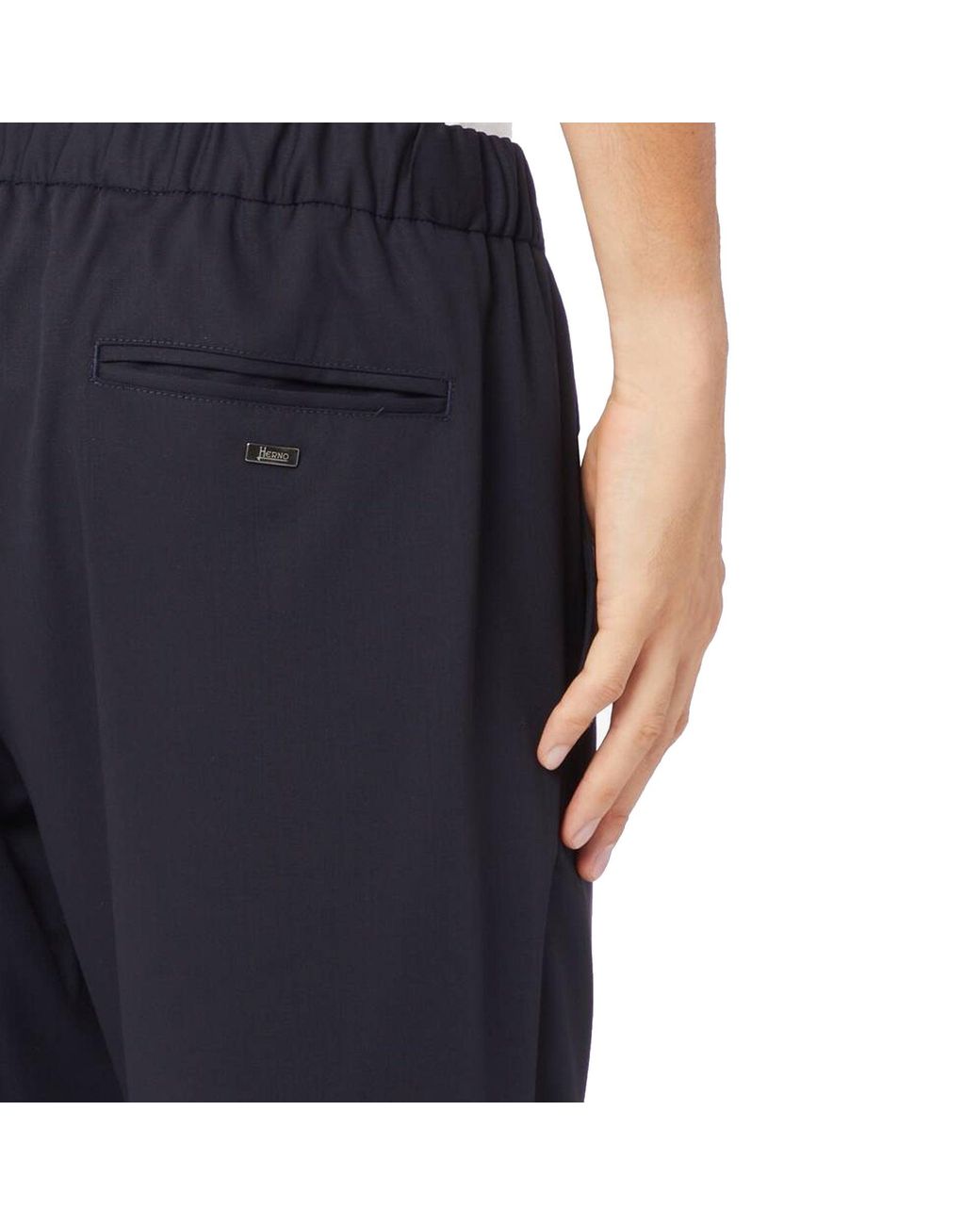 Herno Blue Casual Wool Pants for men