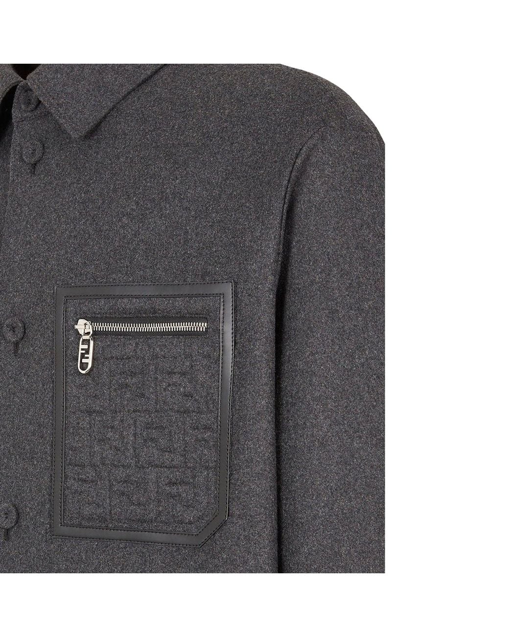 Fendi Black Go-To Cashmere Jacket Elastane for men