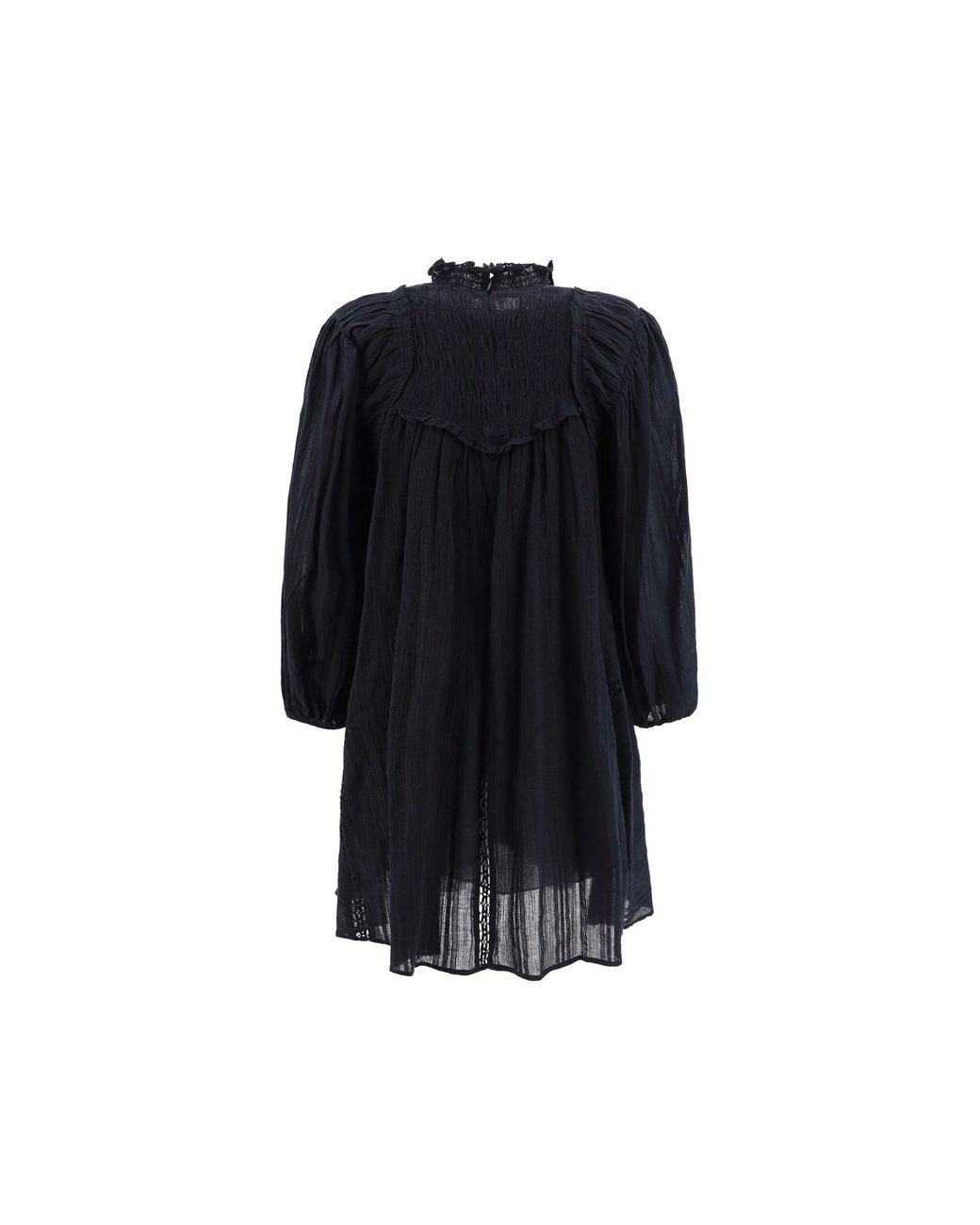 Isabel Marant Black Isma Dress With All-Over Perforated Floral Motif