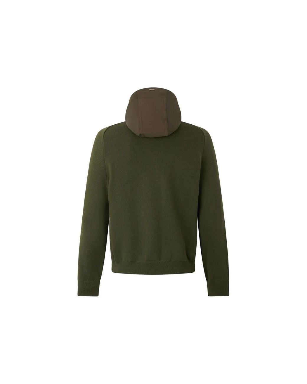 Herno Green Panelled Hooded Jacket for men