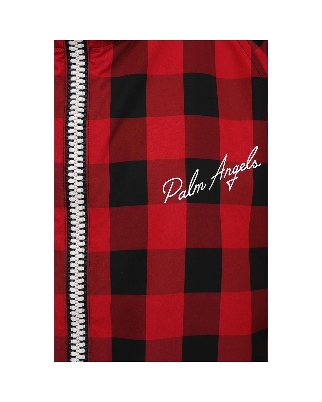 Palm Angels Windbreaker Jacket With Hood, Checkered Pattern
