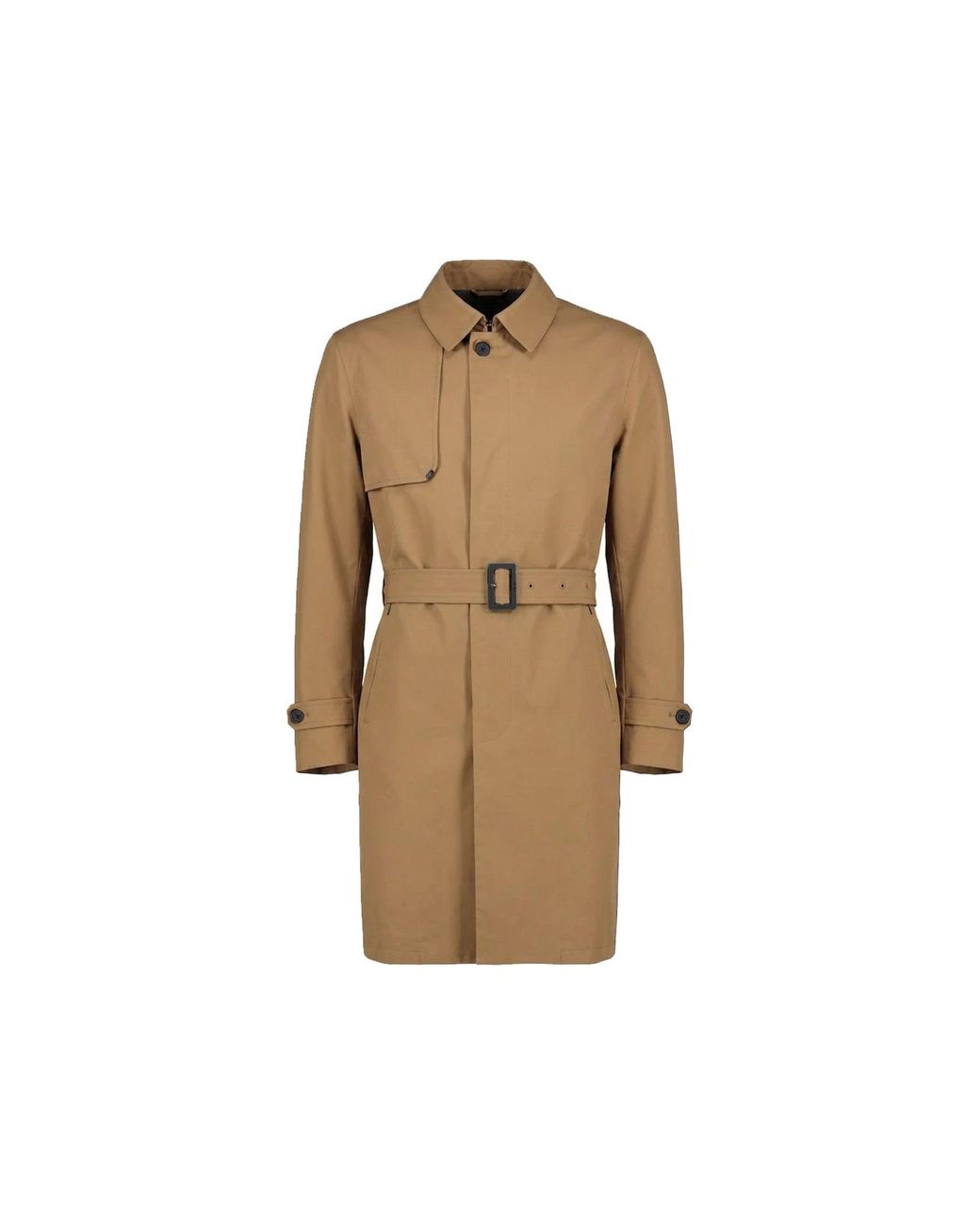 Herno Natural Belted Single-Breasted Coat for men