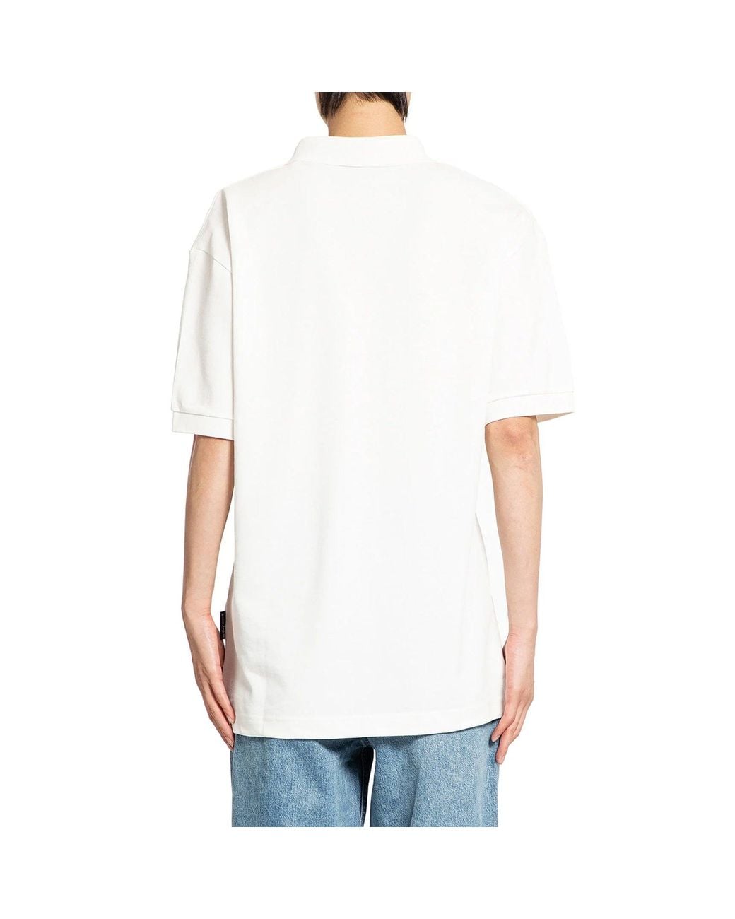 Palm Angels White College Logo Polo for men