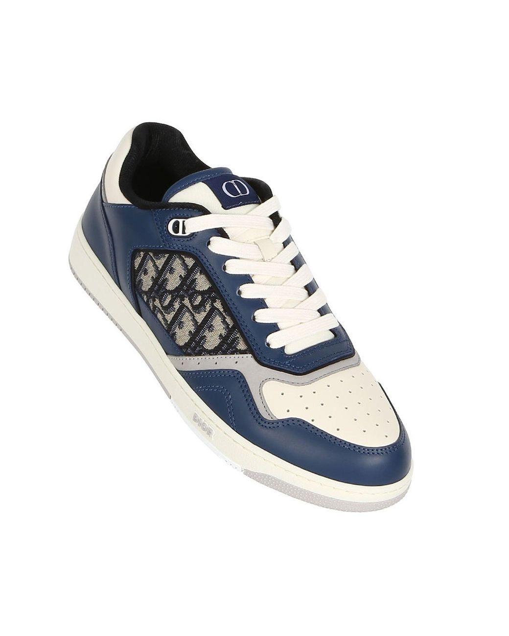 Dior Oblique Leder -Turnschuhe in Blue für Herren