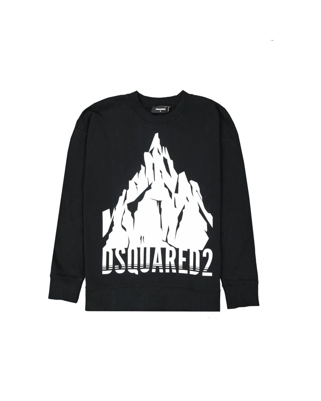 DSquared² Black Cotton Sweatshirt With Bold Logo Graphics for men