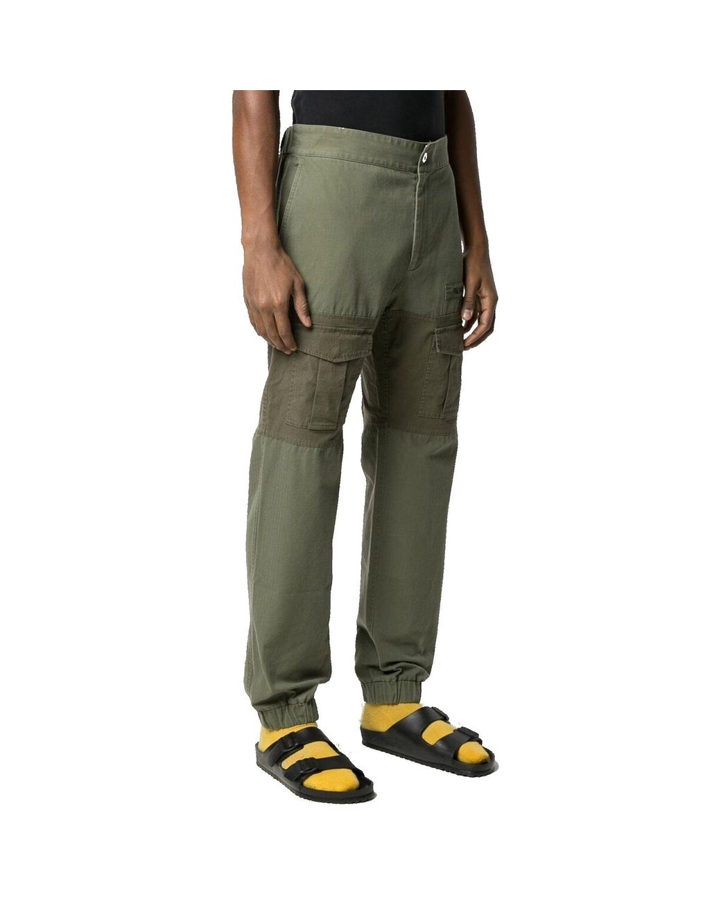 Palm Angels Green Cotton Trousers for men