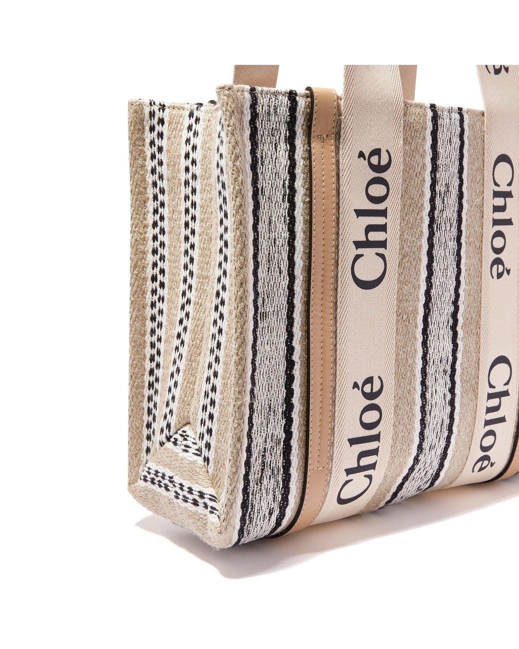 Chloé White Chloé Woody Medium Tote Bag