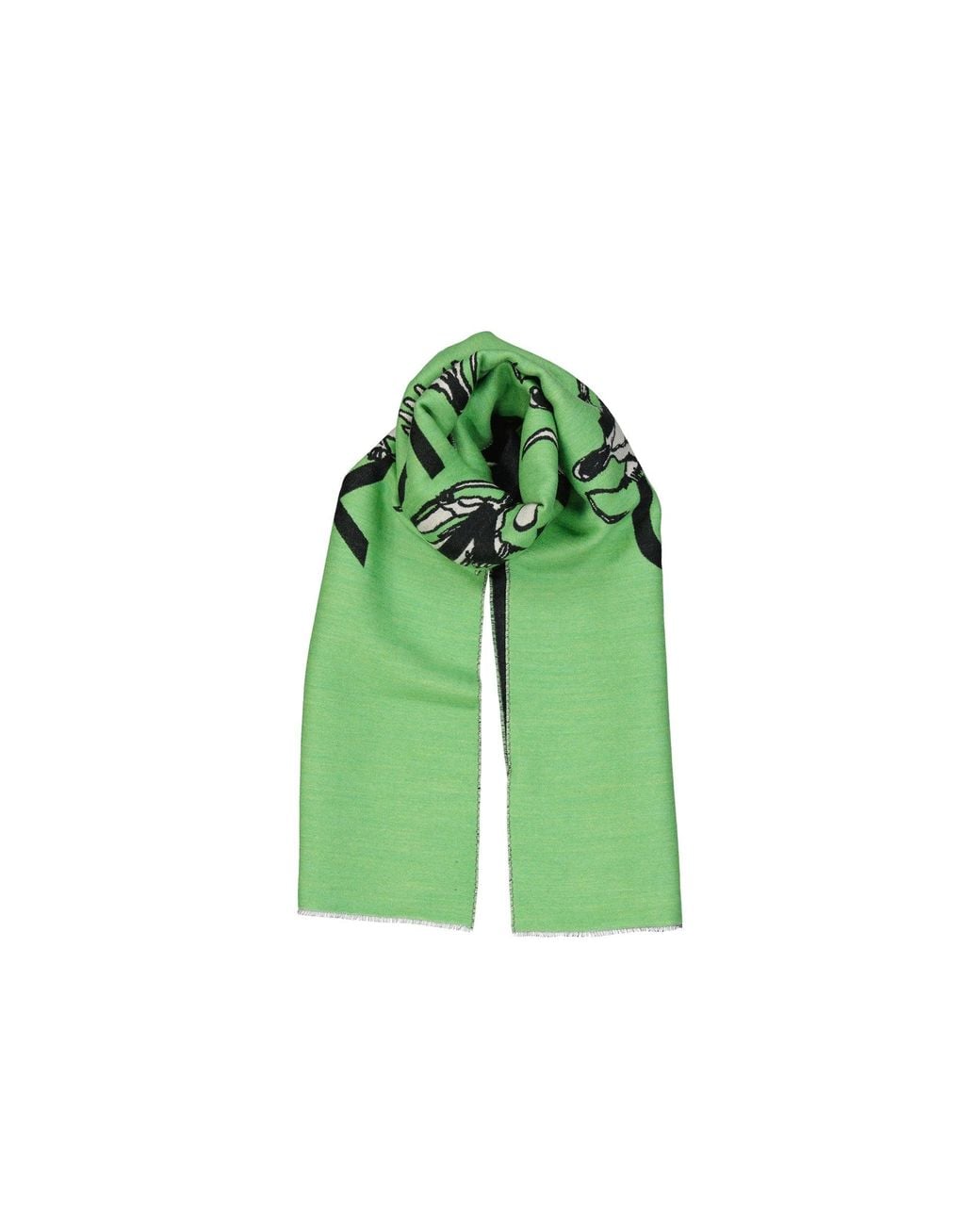 Givenchy Green Logo Wool Scarf