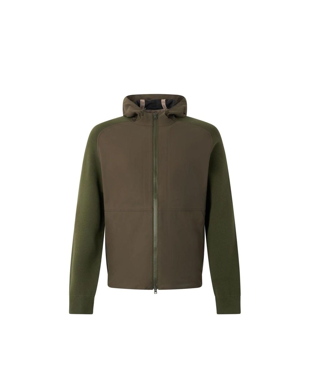 Herno Green Panelled Hooded Jacket for men